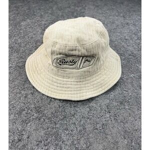 Vintage Rusty Surf Bucket Hat Made in USA Off White Beige 90s